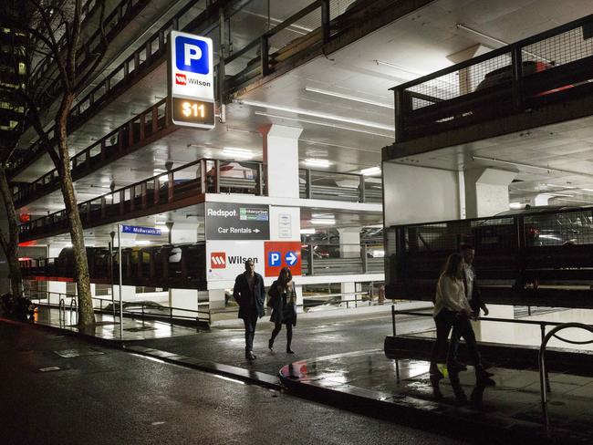 The Wilson carpark in Little Collins St is commonly used by the homeless and drug users. Picture: Ian Currie