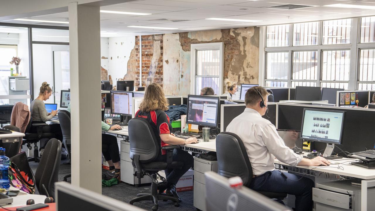 Staff in the new Chronicle office.