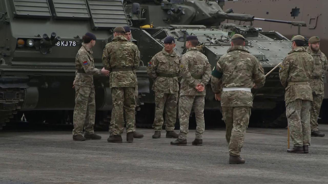 William meets military troops at camp in Estonia