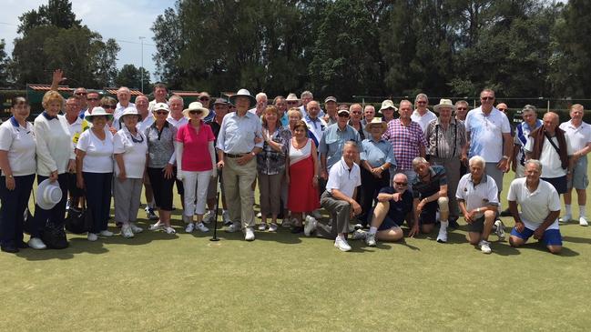 Members of the Concord RSL Bowling Club at their last day playing bowls on the greens outside the Concord RSL and Community Club.