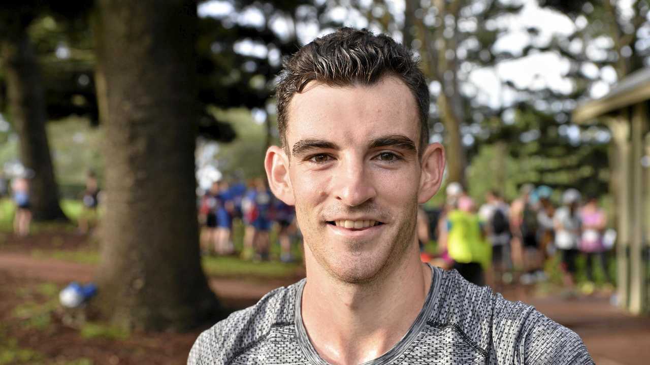 Olympic runner Patrick Tiernan before the start of the Peak2Park 2018, Saturday, March 3, 2018. Picture: Kevin Farmer