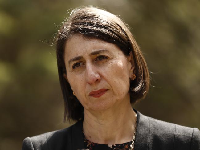 SYDNEY, AUSTRALIA - OCTOBER 14: NSW Premier Gladys Berejiklian speaks during a press conference at NSW Parliament House on October 14, 2020 in Sydney, Australia. NSW Premier Gladys Berejiklian has announced she has decided to hold off on a planned easing of coronavirus restrictions due to growing numbers of locally acquired COVID-19 numbers and a decline in testing across the state. 14 new cases of COVIDÃ¢â¬â19 in the 24 hours to 8pm last night. Of those cases, 11 were locally acquired. (Photo by Ryan Pierse/Getty Images)