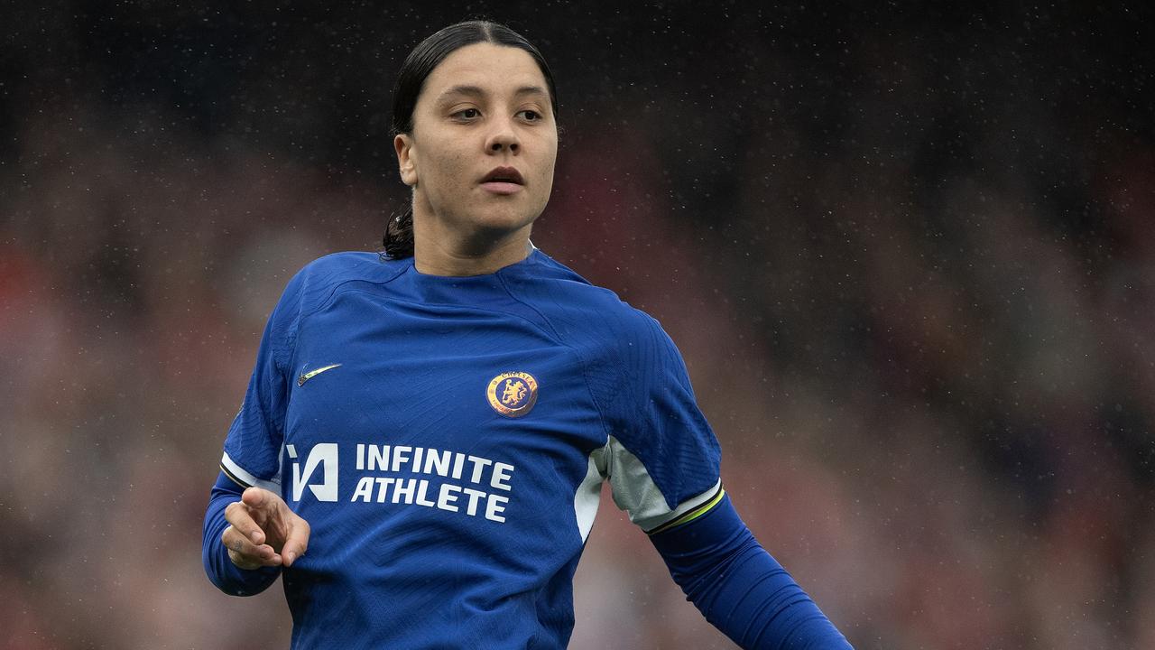 Sam Kerr of Chelsea during the Barclays Women’s Super League match between Arsenal FC and Chelsea FC at Emirates Stadium on December 10, 2023 in London, England. (Photo by Visionhaus/Getty Images)