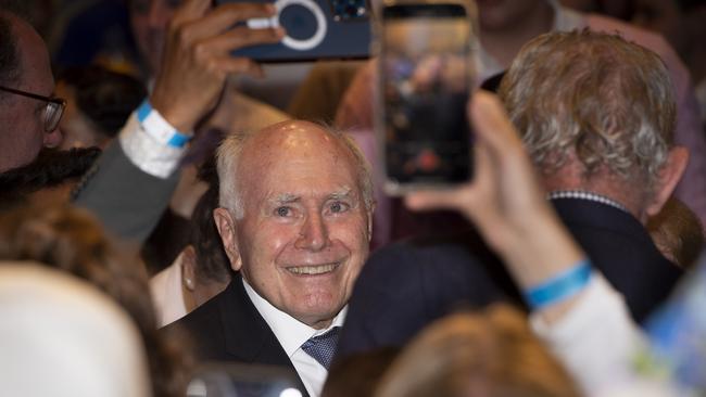 Former Prime Minister John Howard at the Liberals election gathering at the Hilton Hotel Sydney. Picture: NCA Newswire/ Monique Harmer