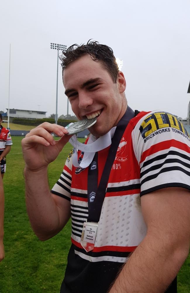 Kirwan Bears hooker Adrian Trevilyan after winning the Peter Sterling Medal.