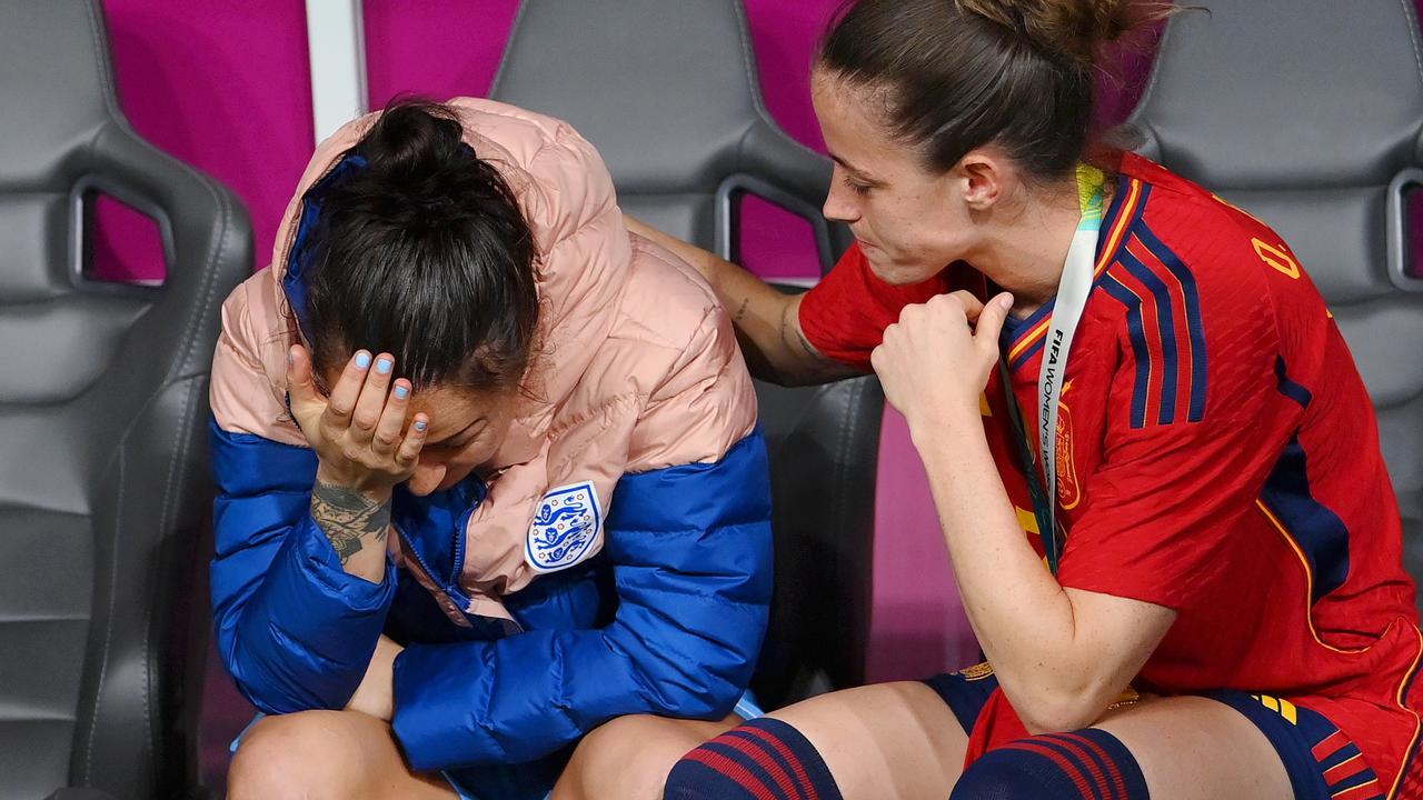 Batlle places a comforting hand on Bronze’s back. Picture: Justin Setterfield/Getty Images