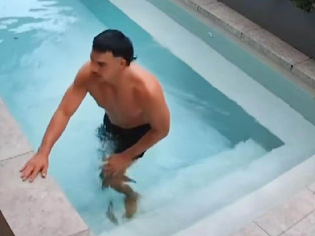 He used the family pool at least four times. Picture: Facebook