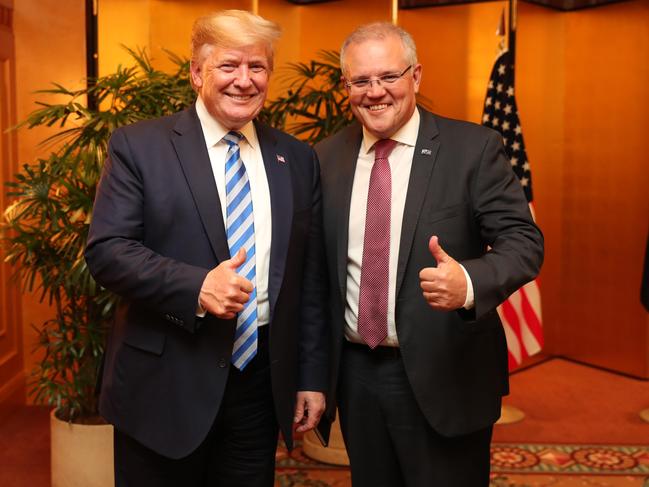 Donald Trump meets with Scott Morrison ahead of the G20 summit in Japan.