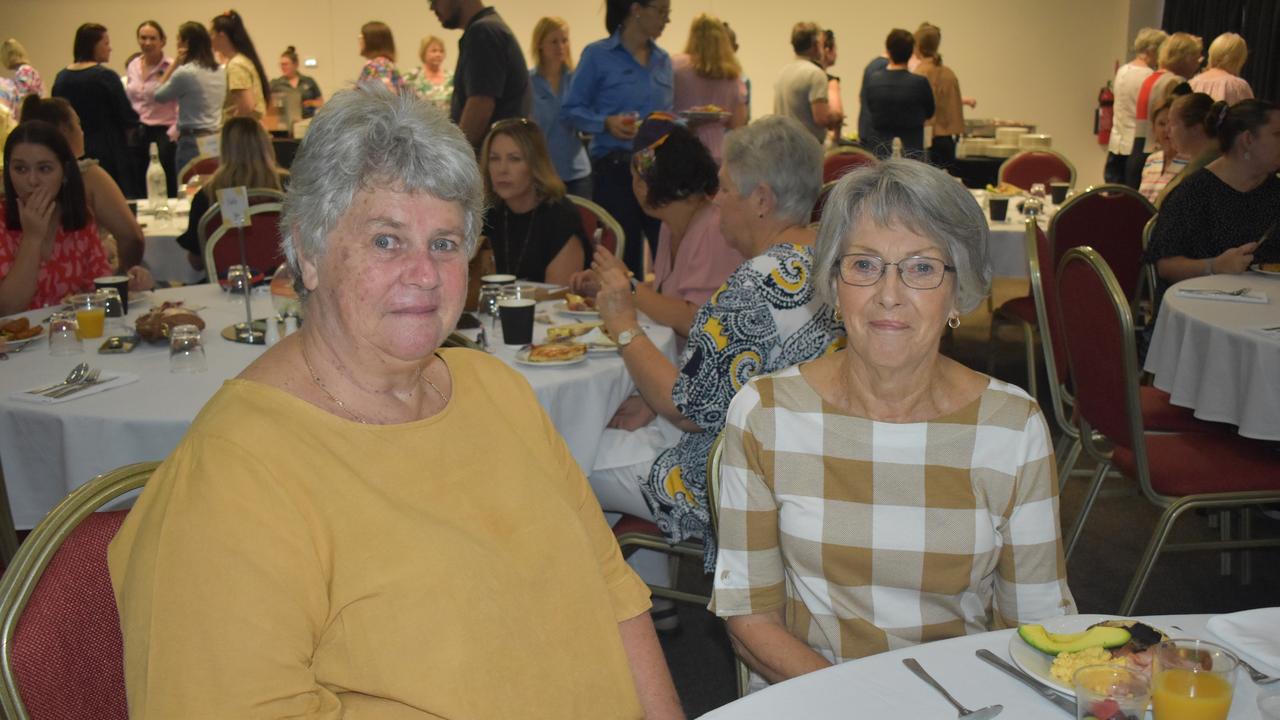 Lynn Lee and Gwenda Proud at Zonta Roma's International Women's Day Breakfast 2023. Picture: Chloe Cufflin.