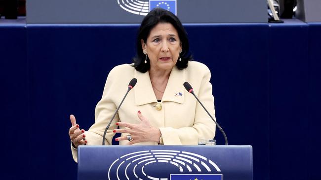 Georgia’s pro-western former president, Salome Zourabichvili, has refused to recognise Kavelashvili as her predecessor. Picture: AFP