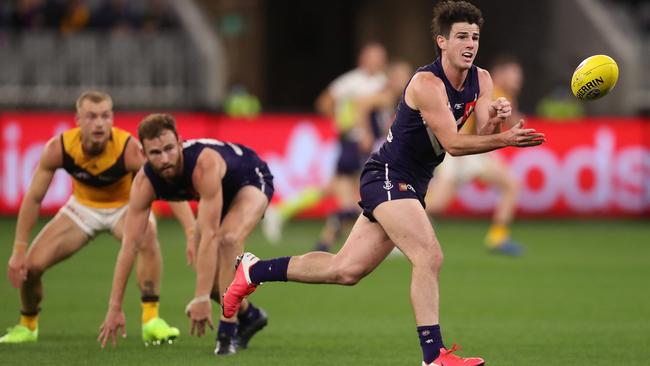 Docker Andrew Brayshaw was superb against Hawthorn on Monday and will celebrate his 50th match on Saturday night against Carlton. Picture: Getty Images