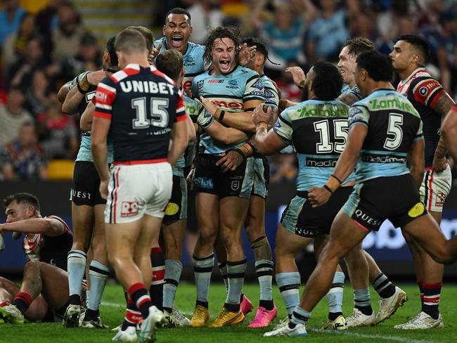 The Sharks are second on the table but still haven't convinced the punters that they're the real deal in 2024. Picture: NRL Images.