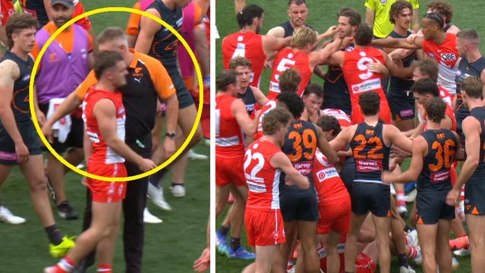 Tom Papley was involved in two big moments at the quarter time break.