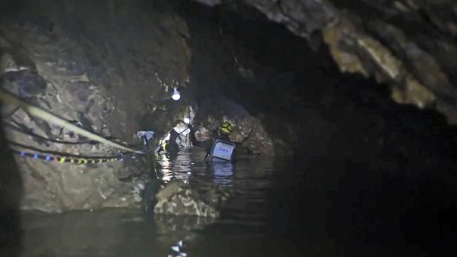 The rescue operation at Tham Luang cave in Khun Nam Nang Non Forest Park. All 12 boys were saved.