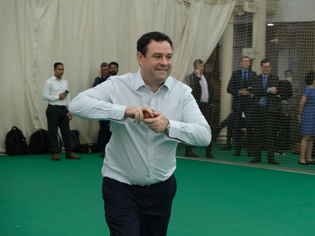 Stuart Ayres bowls in Mumbai. Picture: James O'Doherty