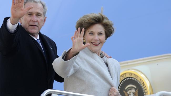 Former US President George W Bush at Andrews air force Base, Maryland in 2009. 