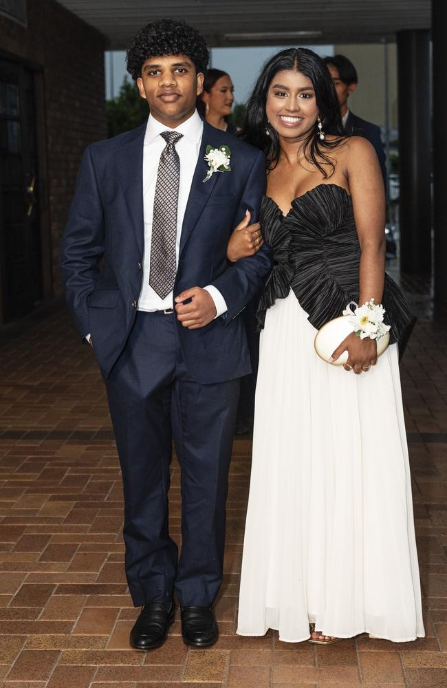 Wageesha Dodampahala and partner Dulini Dewage at Toowoomba Grammar School formal at Rumours International, Wednesday, November 13, 2024. Picture: Kevin Farmer