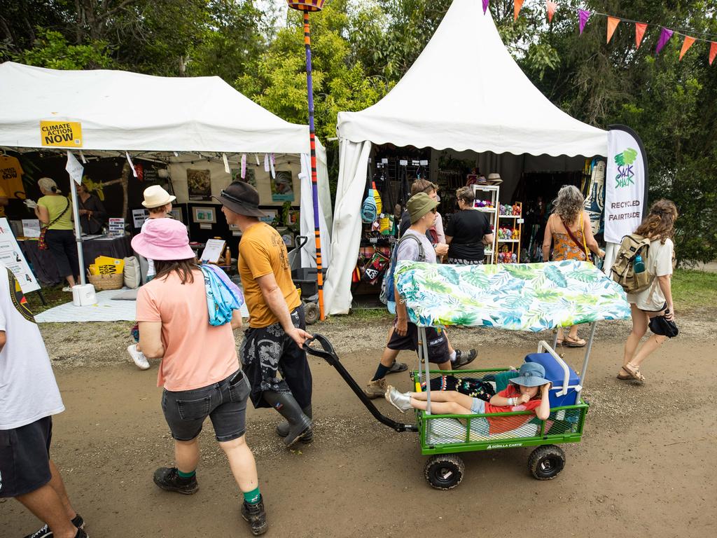 Colourful crowds on day one of the Woodford Folk Festival. Picture: Lachie Millard