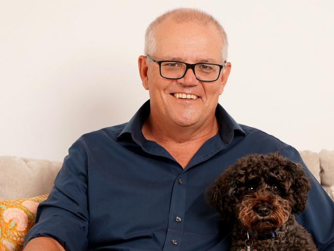 NEWS360 FEATURE >EMBARGOED TILL 28th of APRIL 24 >Former Prime Minister Scott Morrison with family dog Buddy, who is mentioned in the opening lines of his new book, Plans for Your Good: A Prime Minister’s Testimony of God’s Faithfulness. The book which will be published by Thomas Nelson US/HarperCollins on May 1. Pictures: Adam Taylor