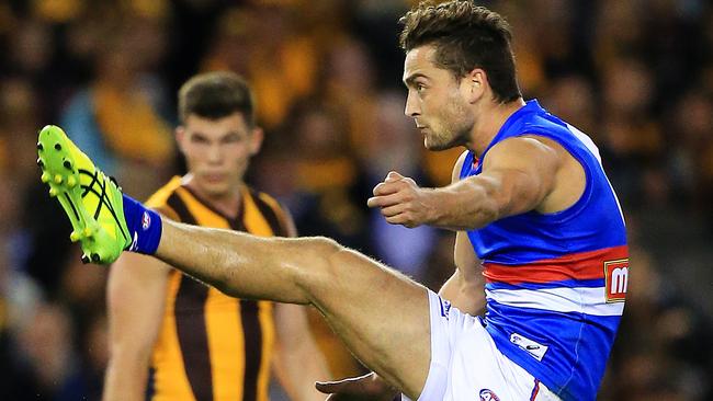 Luke Dahlhaus was one of many Bulldogs who couldn’t reproduce his 2016 form this year. Picture: Mark Stewart