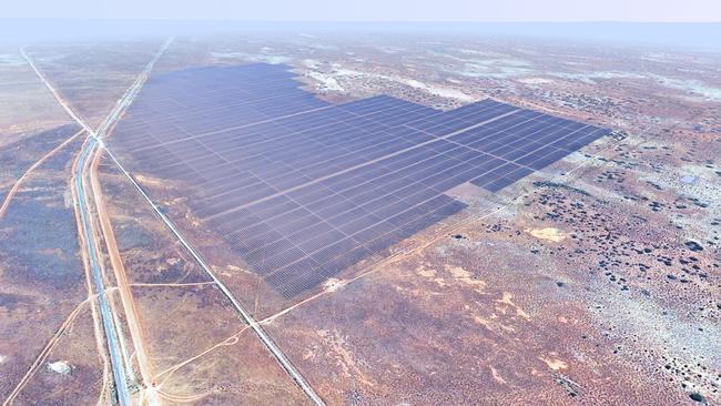 An artist's impression of the Bungala Solar Photovoltaic (PV) project near Port Augusta, where Mark Fitzgerald died.