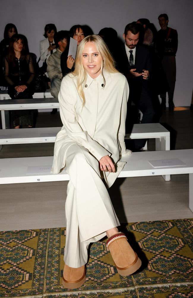 Big Wave surfer Laura Enever slipped into a pair of Everaus for 2025 Australian Fashion Week. Picture: Supplied