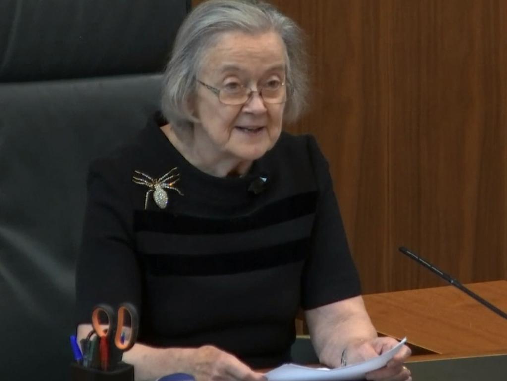 Lady Hale delivered a withering judgment on the government’s decision to prorogue parliament. Picture: AP.