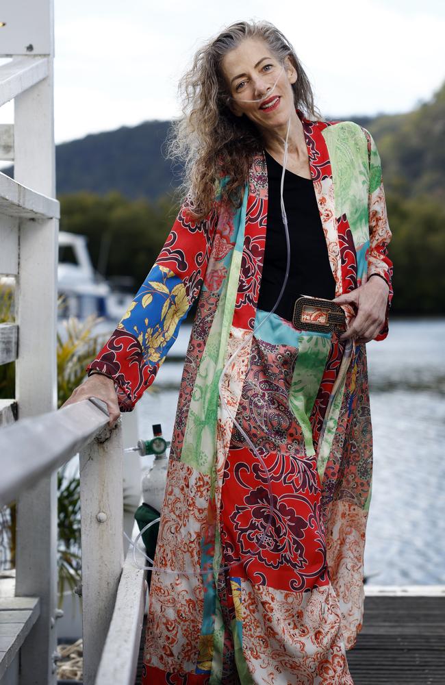 Pictured at Spencer on the Hawkesbury River is Monique Lisa, who has celebrated her life with friends before she dies of cancer. Picture: Richard Dobson