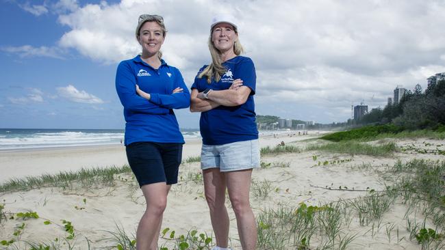 Siobhan Houlihan (L) and Turtle Volunteer Rachael Blond join the call for turtle walkers to monitor sea turtle nests. Picture: Glenn Campbell