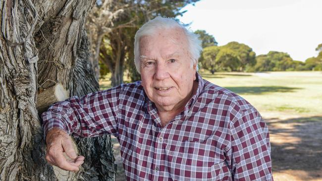 Radio legend Rex Leverington rests and recuperates at Goolwa after a near-death experience. Picture: Brenton Edwards