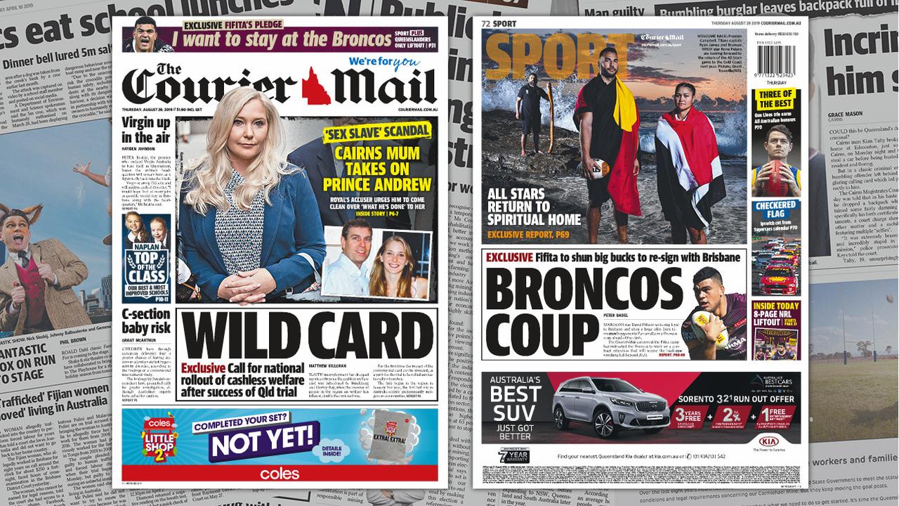 CourierMail Tomorrow’s front and back pages tonight The Courier Mail