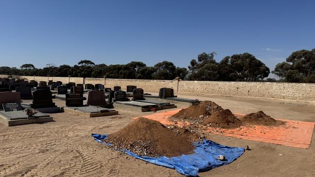 Police are investigating the discovery of bones at a Kadina Cemetery, which do not match burial records. Picture: James Gratton