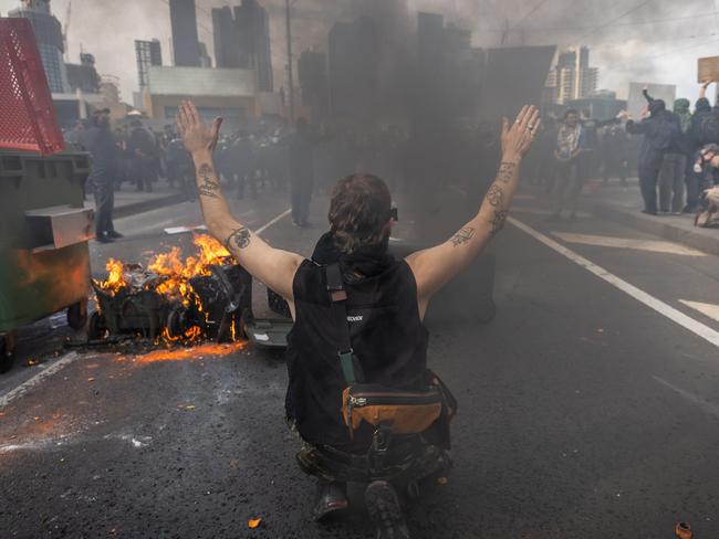 Police Association of Victoria secretary Wayne Gatt says the protesters came to ‘cause havoc’. Picture: Jake Nowakowski