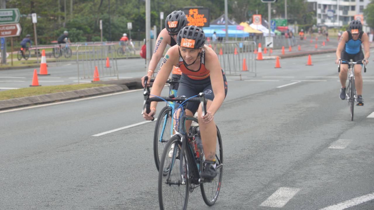 Carla Loodewijk at the sprint event at the 2023 Mooloolaba Triathlon.