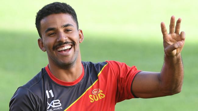 Touk Miller returned for Gold Coast after missing its his club’s loss to Port Adelaide. Picture: AAP