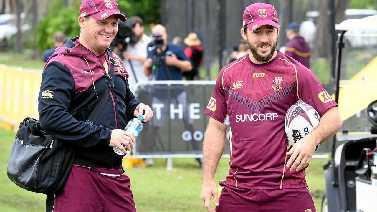 SUPPORT: Queensland coach Kevin Walters and debutant Ben Hunt. Walters was a rock of support for Hunt when he was dropped to Intrust Super Cup with Ipswich last month. Picture: Contributed