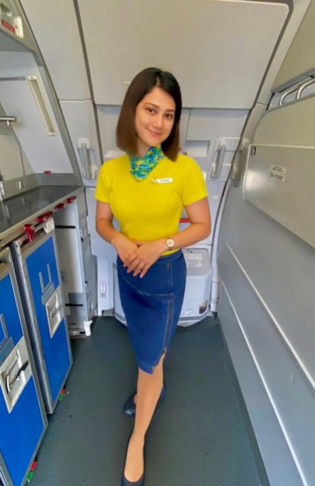 Henny Lim, a flight attendant for Philippines-based airline Cebu Pacific, said passengers always ask about the ‘mysterious’ hole on plane windows. Picture: TikTok/_hennylim_