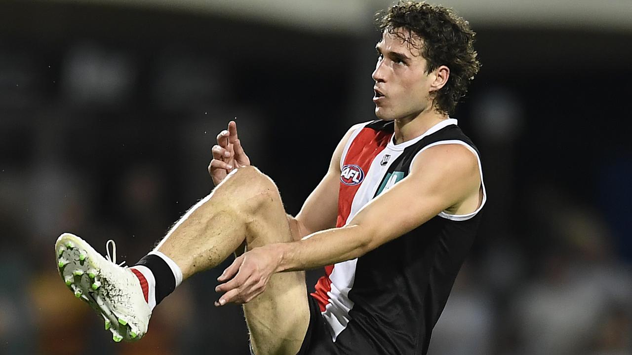 St Kilda blocked an offer from Matthew Lloyd to work with the club’s star young forward Max King on his wayward goalkicking. Picture: Getty Images