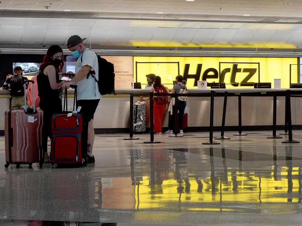 Rental giant Hertz is backing out of its EV strategy. Picture: Joe Raedle/Getty Images/AFP