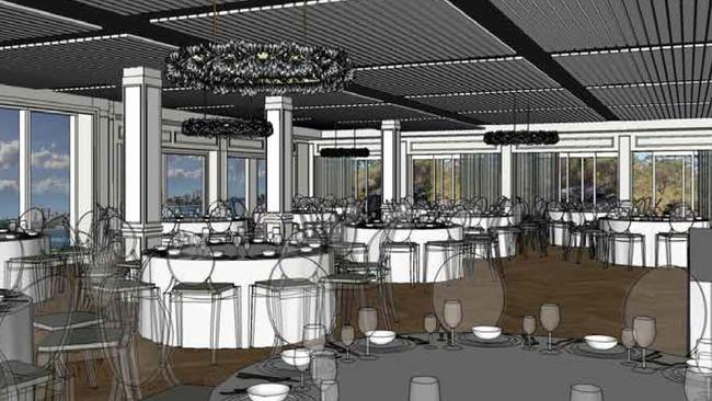 An artist impression of the future function venue, downstairs at Manly Pavilion. Picture: Supplied