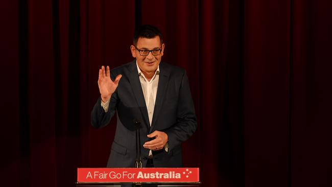 Premier of Victoria Daniel Andrews speaks at the 2019 ALP Final Week Rally.