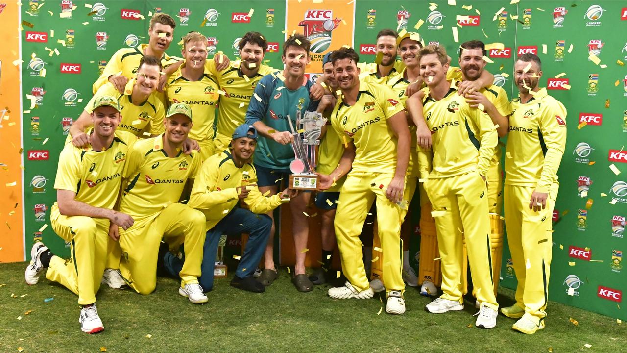 Winners are grinners. Photo by Sydney Seshibedi/Gallo Images/Getty Images.