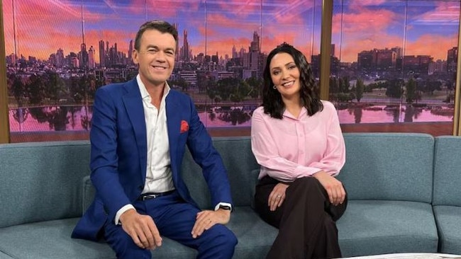 Bridget Brennan (pictured right) with co-presenter Michael Rowland (left). Picture: ABC News Breakfast