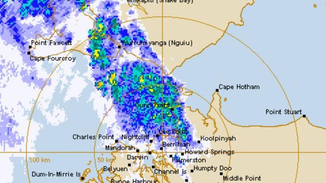 Rain in the Dry? No, you're not losing your marbles. Rain did indeed fall across the Top End this morning. Picture: BOM NT