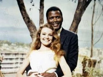 Katharine Houghton and Sidney Poitier in Guess Who's Coming To Dinner.