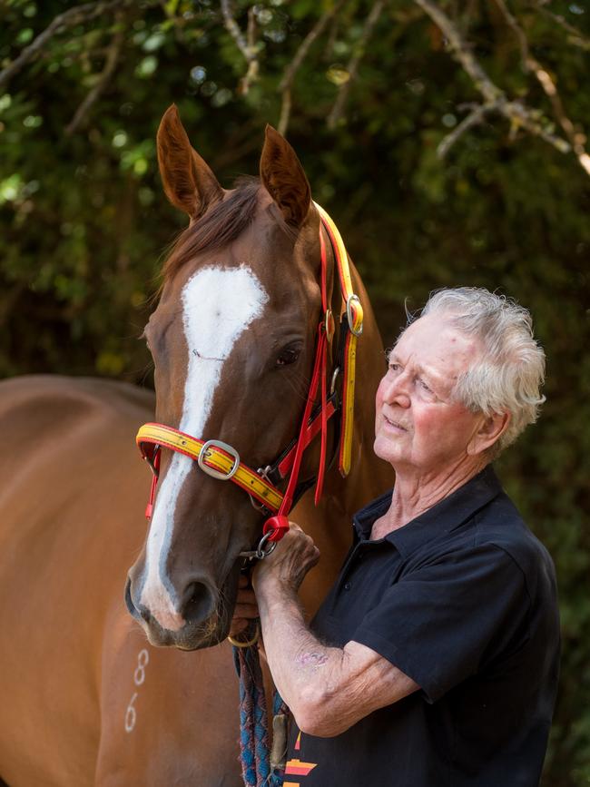 Still A Star (horse) and Bill Ryan, the trainer who has lung cancer. Picture: Sharon Lee Chapman.