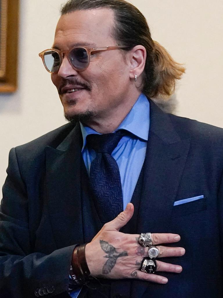 Today, Johnny Depp won $US10.35 million for the article after the bitter defamation battle. Picture: AFP.