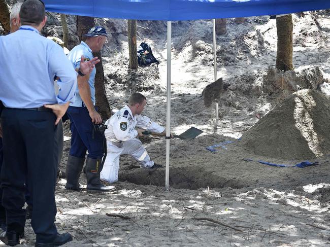 Police dig up bushland near Magenta in relation to Ronald Penn’s murder in 1995. His body was never recovered. Picture: Supplied