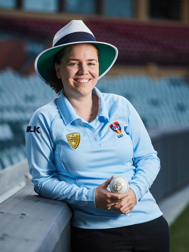 Trailblazing umpire Eloise Sheridan. Picture: AAP/Matt Loxton.