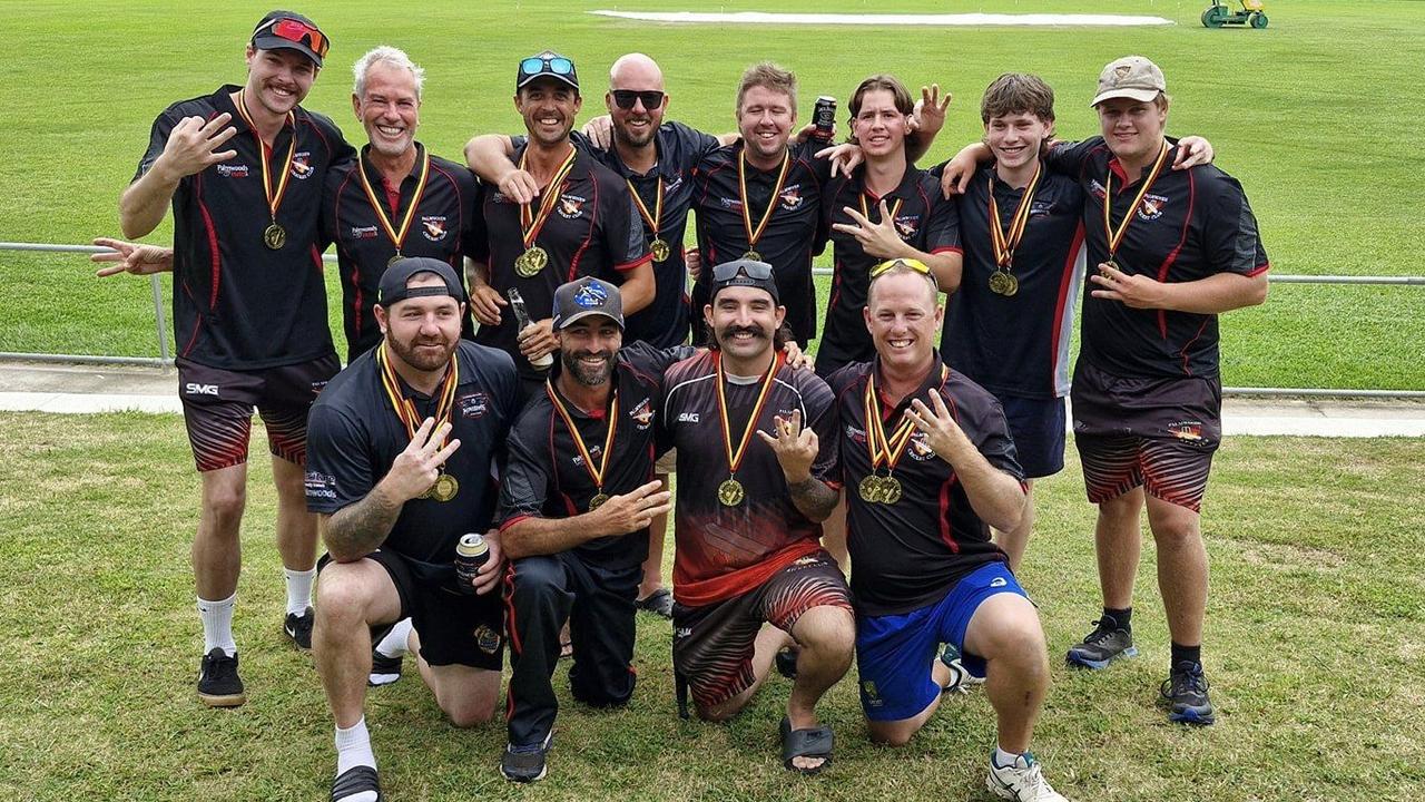 Palmwoods celebrate winning the division two premiership.